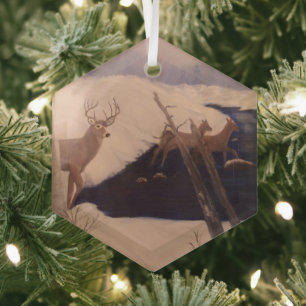 Deer Crossing Glass Hexagonornament Ornament Aus Glas