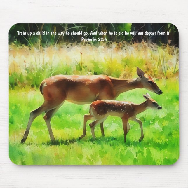 Deer Faith Bible Verse Proverbs Mouse Pad Mousepad (Vorne)