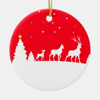 deer family keramik ornament