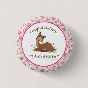 Deer Fawn Baby Shower Button
