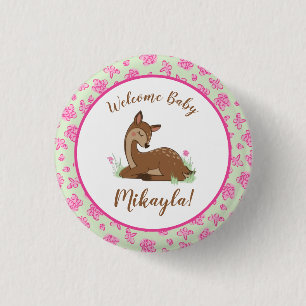Deer Fawn Baby Shower Button
