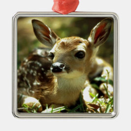 Deer Fawn Silbernes Ornament