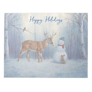 Deer & Funny Snowman Weihnachten Notizblock