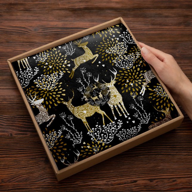 Deer Gold Christmas | Holiday Tissue Seidenpapier (Von Creator hochgeladen)