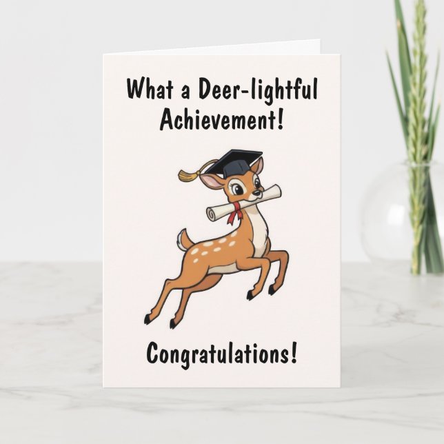 Deer Graduation Card Karte (Vorderseite)