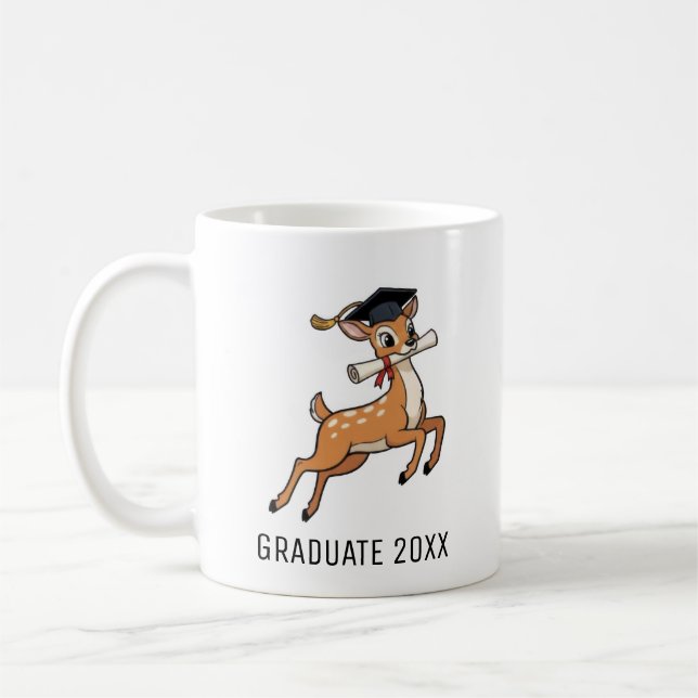 Deer Graduation Personalized Kaffeetasse (Links)