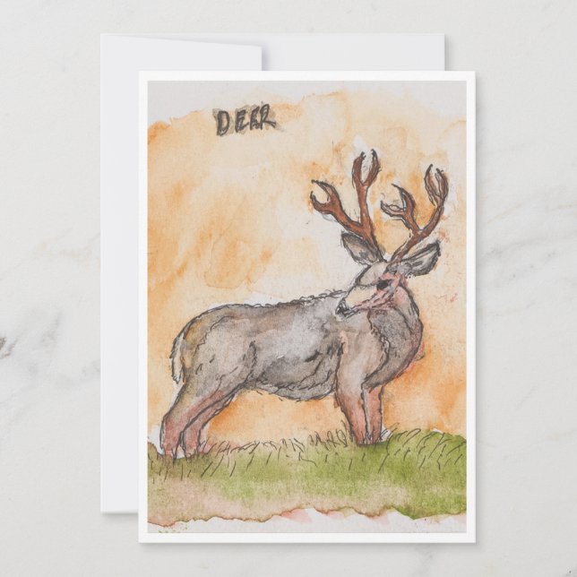 Deer Greeting Card Feiertagskarte (Vorderseite)