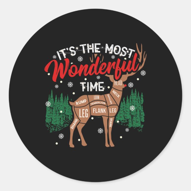 Deer Grillen Funny Grilling Grillen Pitmaster Chri Runder Aufkleber (Vorderseite)