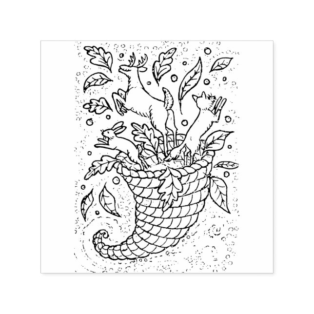 DEER HARE FOX WILDLIFE, DIE KORNUKOPIA DER NATUR PERMASTEMPEL (Design)