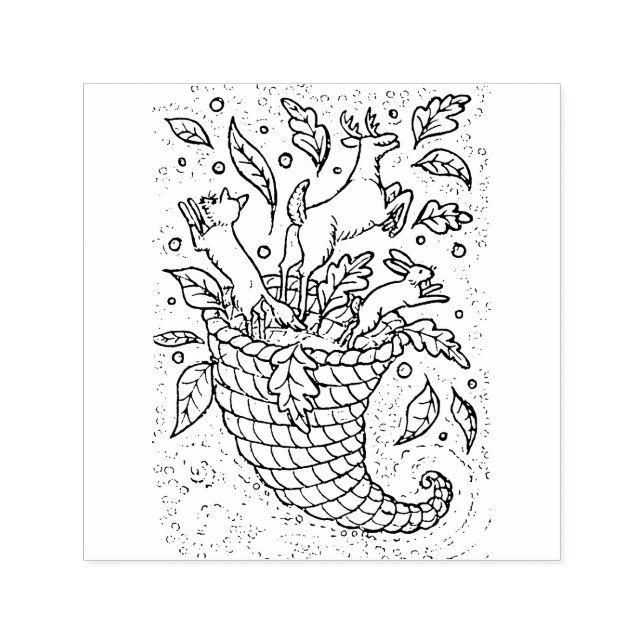 DEER HARE FOX WILDLIFE, DIE KORNUKOPIA DER NATUR PERMASTEMPEL (Design)