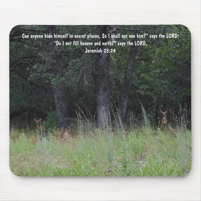 Deer Hiding in Forest Faith Bible Verse Jeremiah Mousepad (Vorne)