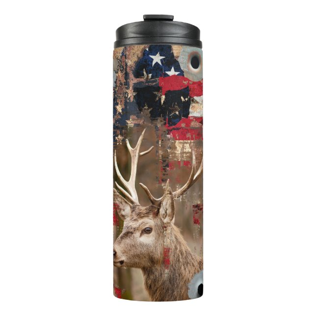 Deer Hunter American Flag Thermosbecher (Vorderseite)