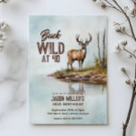 Deer Hunting Buck Wild 40th Birthday Party Einladung<br><div class="desc">Celebrate another year buck wild with this rustic deer hunting–themed birthday party design, featuring a detailed watercolor deer standing in the woods. Perfect for outdoorsmen, hunters, and nature lovers, this design blends a rugged yet artistic woodland style with bold “Buck Wild” birthday humor. Ideal for adult men of any age,...</div>