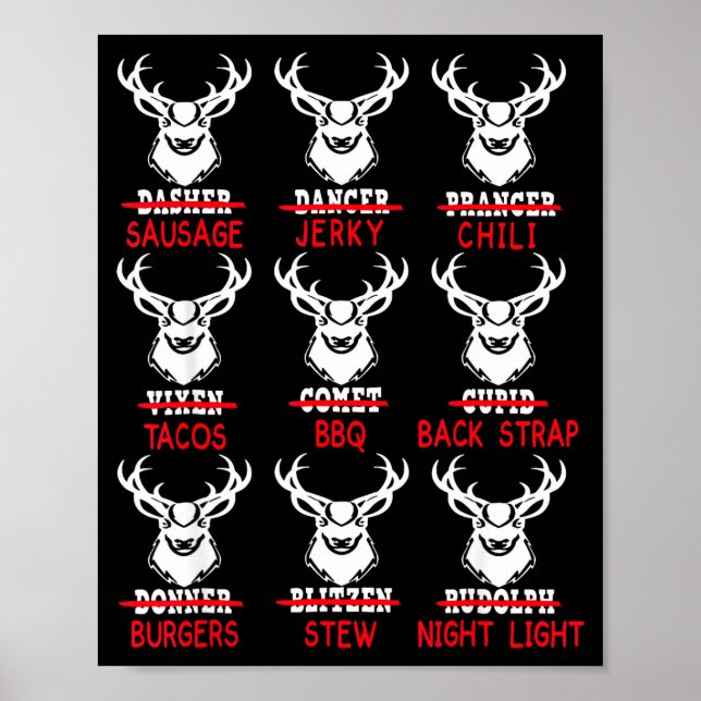 Deer Hunting Gift Hunter Of All Santa's Reindeer  Poster (Vorne)