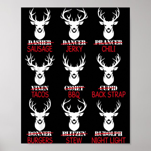 Deer Hunting Gift Hunter Of All Santa's Reindeer  Poster (Vorne)