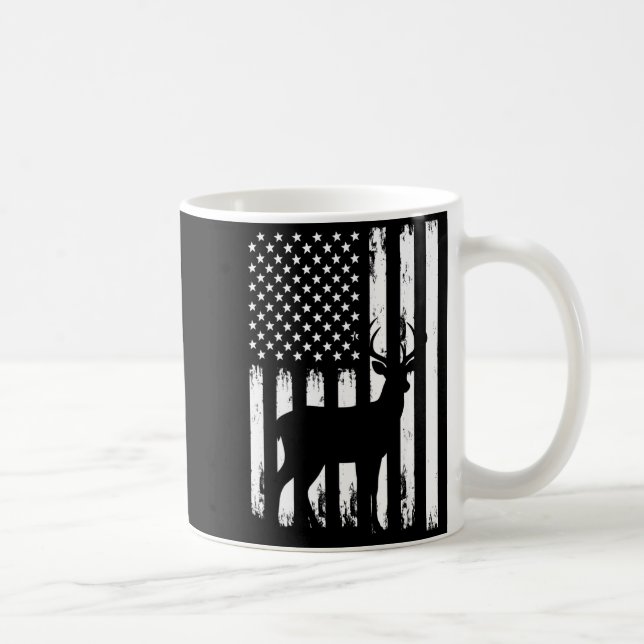 Deer Hunting Hunter Camo Usa American Flag Patriot Kaffeetasse (Rechts)