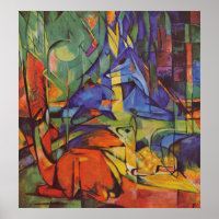 Deer in Forest von Franz Marc