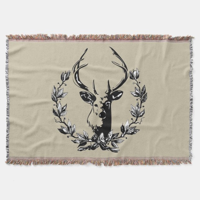 Deer in Laurel Leaves Decke (Vorderseite)