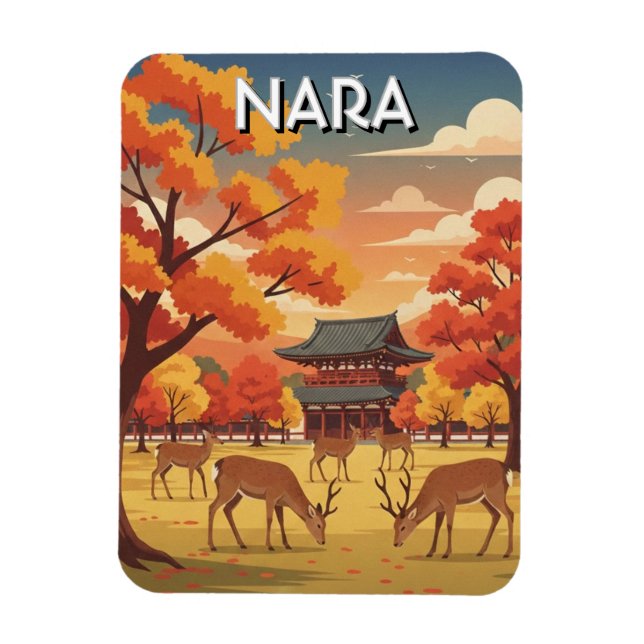 Deer in Nara Park Japan Travel Magnet (Vertikal)