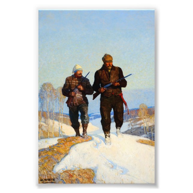Deer Junters von Newell Convers Wyeth Fotodruck (Vorne)