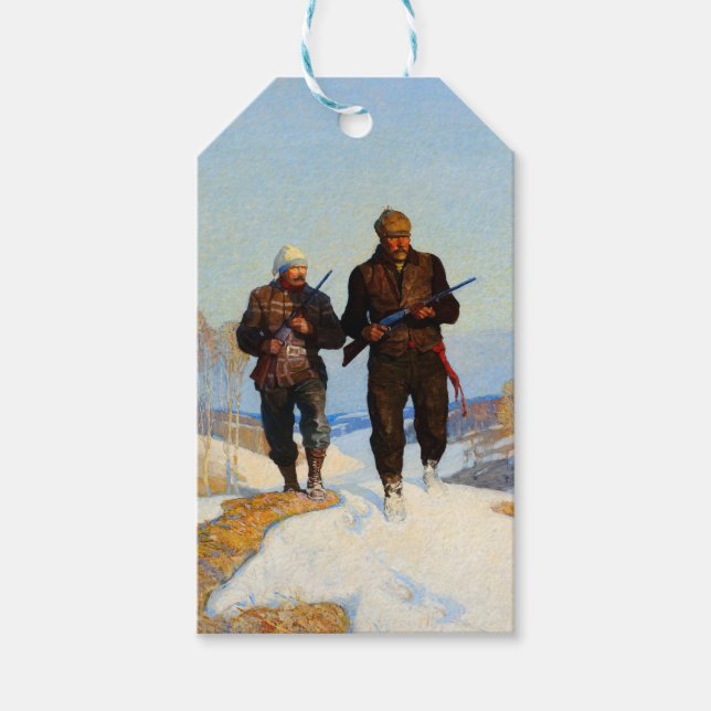 Deer Junters von Newell Convers Wyeth Geschenkanhänger (Vorderseite)