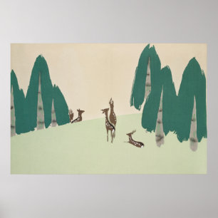 Deer Kamisaka Sekka japan painting Art Leinwand cc Poster