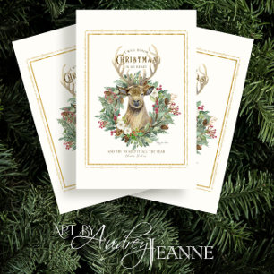 Deer Kreath Behielt Weihnachts Herz Dickens Decoup Seidenpapier