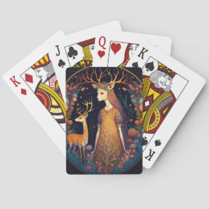 Deer Lady Fantasy Art Playing Cards Spielkarten