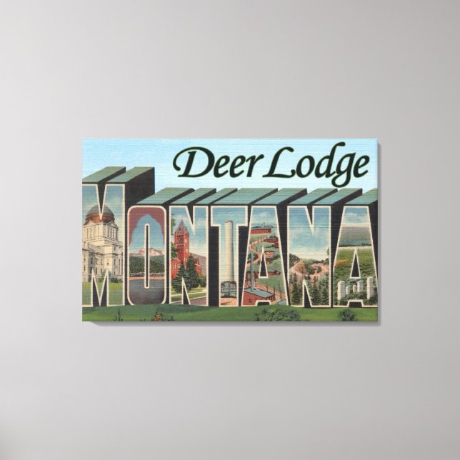 Deer Lodge, Montana - Große Briefszenen Leinwanddruck (Vorderseite)