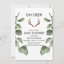 Deer Lumberjack Baby Shower Einladung