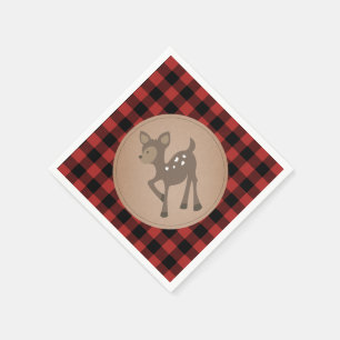 Deer Lumberjack Kariert Baby Dusche Napkins Serviette