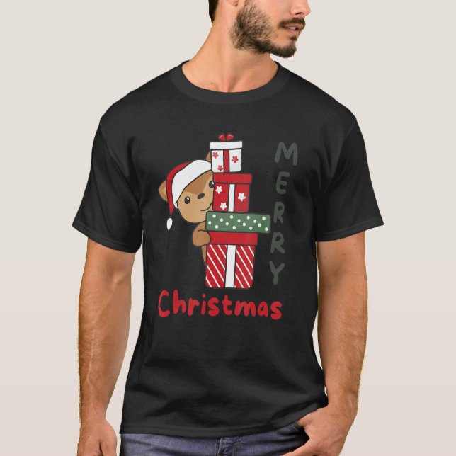 Deer Merry Christmas Winter Deer Christmas T-Shirt (Vorderseite)