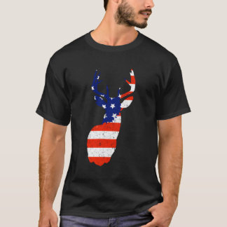 Deer Patriotic 4. Juli 4. US-amerikanische Fla T-Shirt