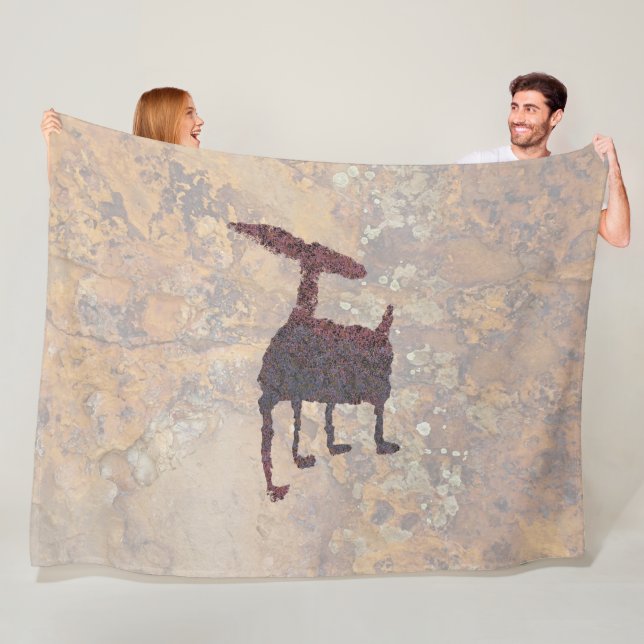 Deer Petroglyph Rinconada Canyon NM Fleecedecke (Beispiel)