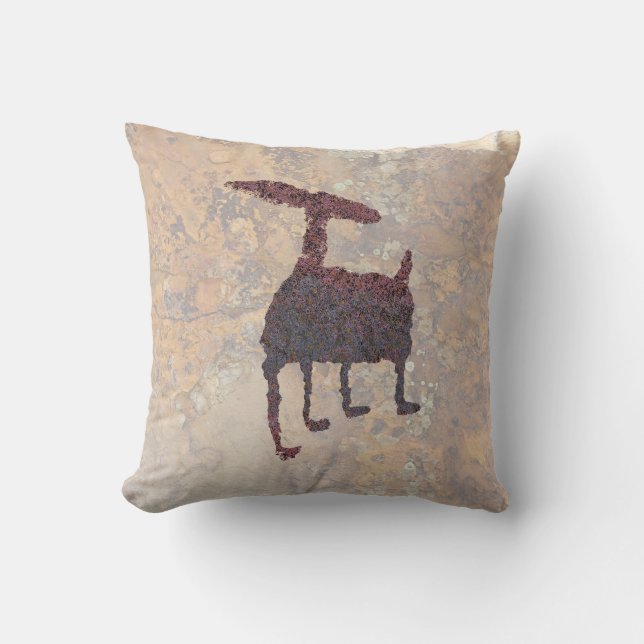 Deer Petroglyph Rinconada Canyon NM Kissen (Vorderseite)