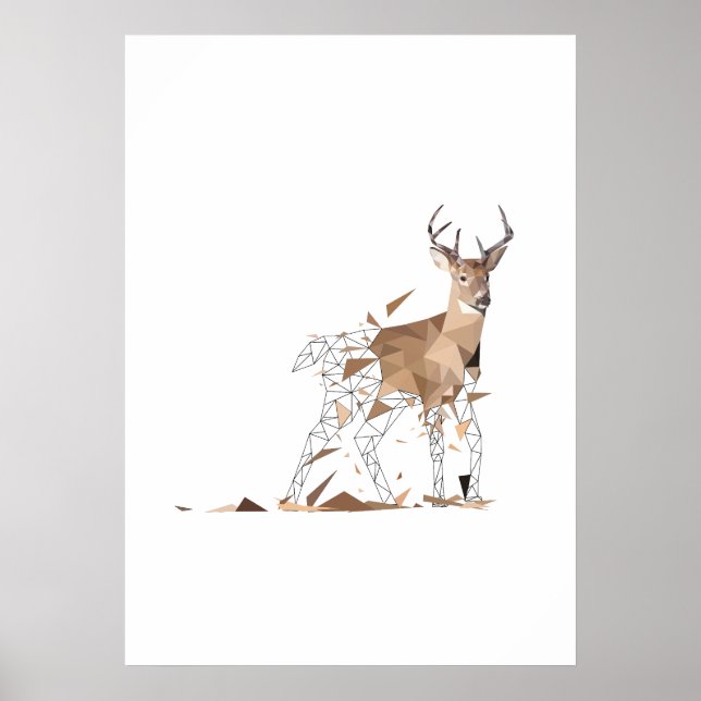 Deer Polygon Art Poster (Vorne)