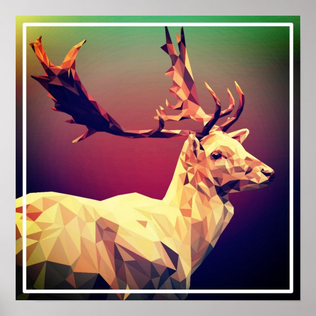 Deer Polygon Design Poster (Vorne)