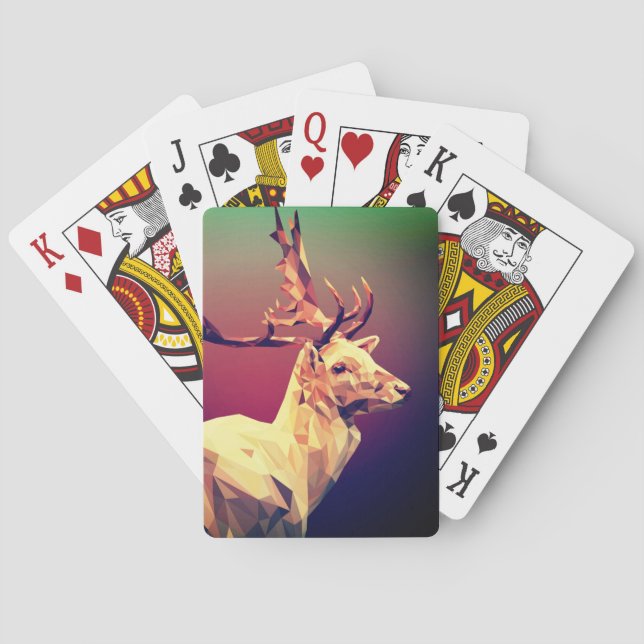 Deer Polygon Design Spielkarten (Rückseite)