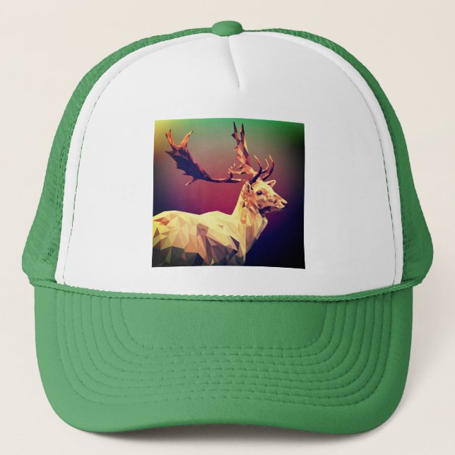 Deer Polygon Design Truckerkappe (Vorderseite)