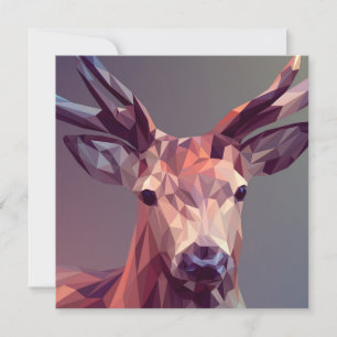 Deer Polygons Art Design Graphic Animal Stag Postc Einladung