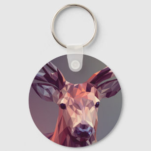 Deer Polygons Art Design Graphic Animal Stag Postc Schlüsselanhänger