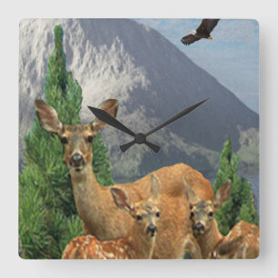 deer quadratische wanduhr