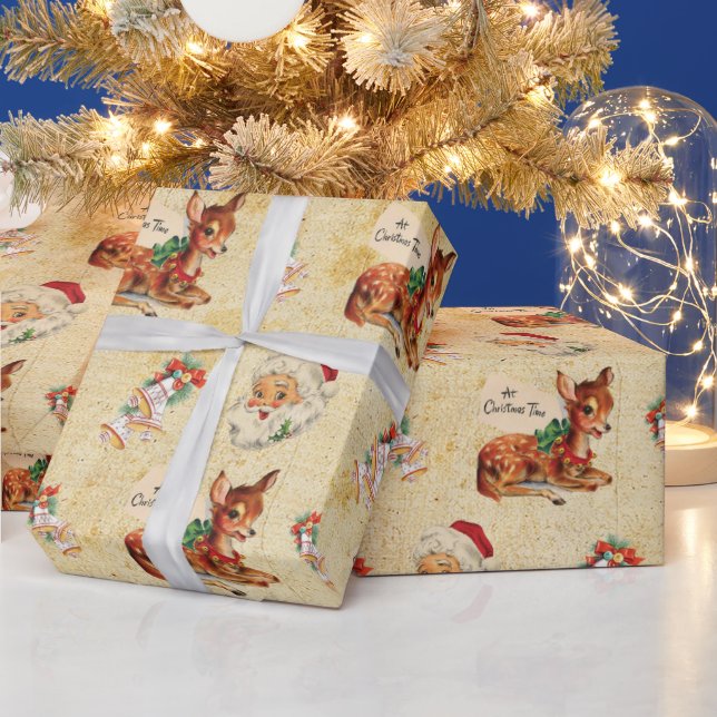 Deer Santa 2 Geschenkpapier (Feiertage)