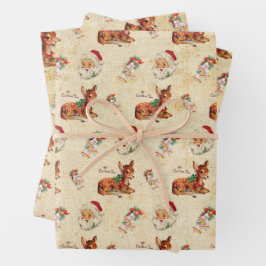 Deer Santa Geschenkpapier Set