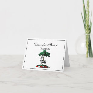 Deer Stag by Tree Heraldic Wappen Emblem Feiertagskarte
