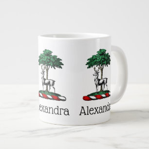 Deer Stag by Tree Heraldic Wappen Emblem Jumbo-Tasse