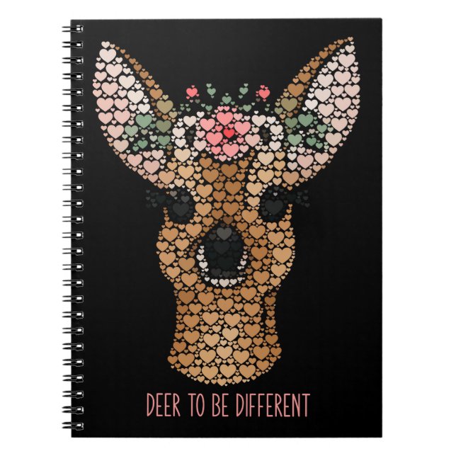 Deer to be Different Doe 6x9 Spiral Notebook Notizblock (Vorderseite)