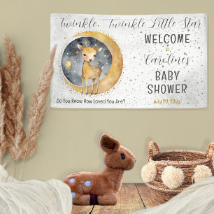 Deer Twinkle Twinkle Little Star Baby Dusche Banner