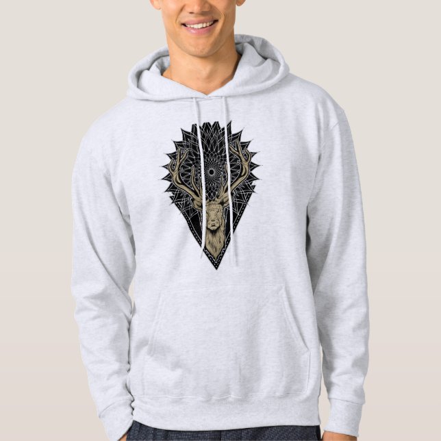 Deer und Mandala Hoodie (Vorderseite)