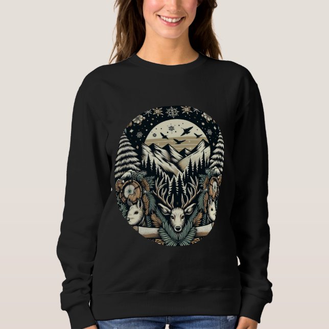 Deer und Wdahinter Sweatshirt (Vorderseite)